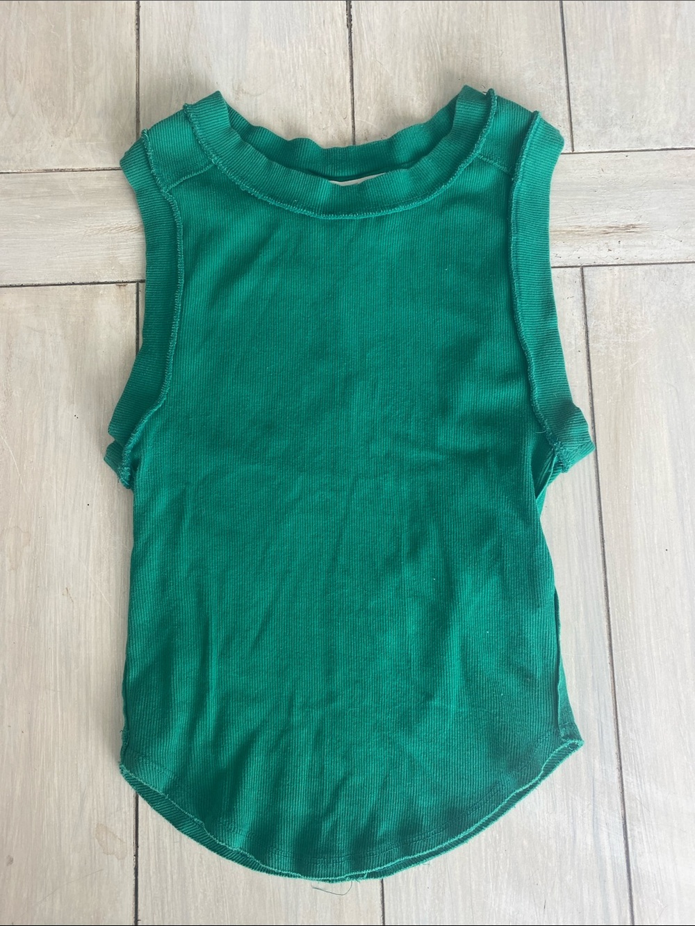 We the Free Green Ribbed Sleeveless Top Small